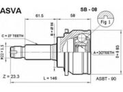 Homocinetica Lado Roda Subaru Forester 2.0 / 2.5 16V 1997 ate 2002 (30X27) - 98175